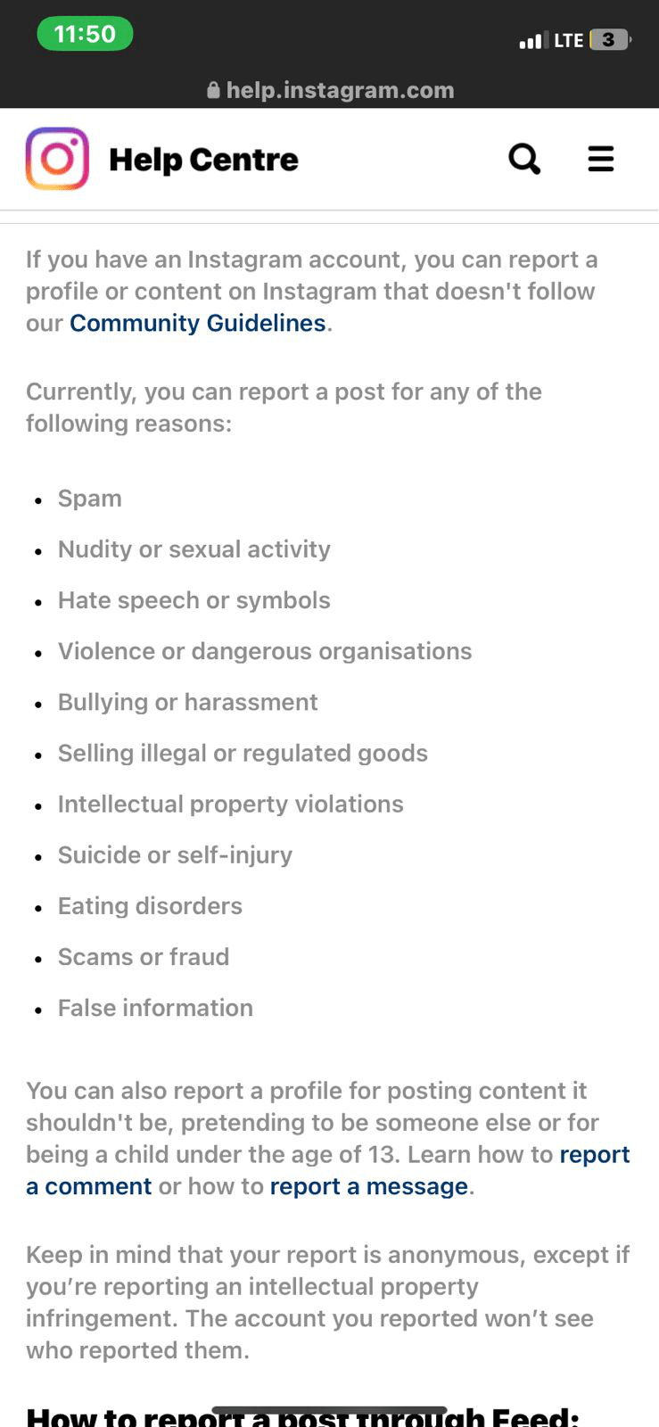 Follow Instagram's community guidelines