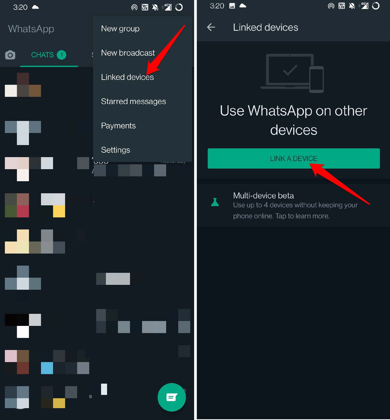 whatsapp link a device