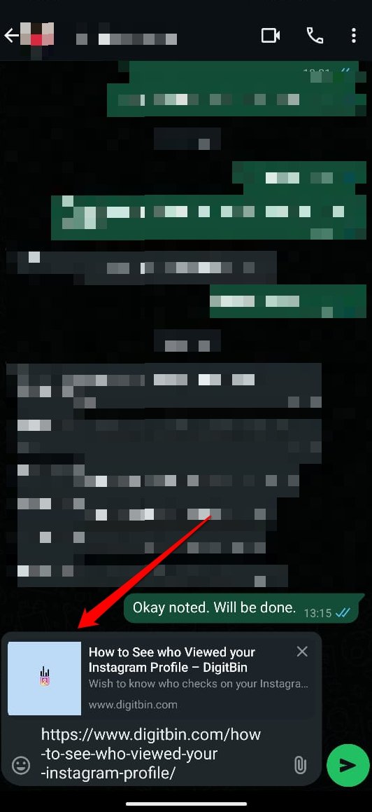 whatsapp link preview in chats