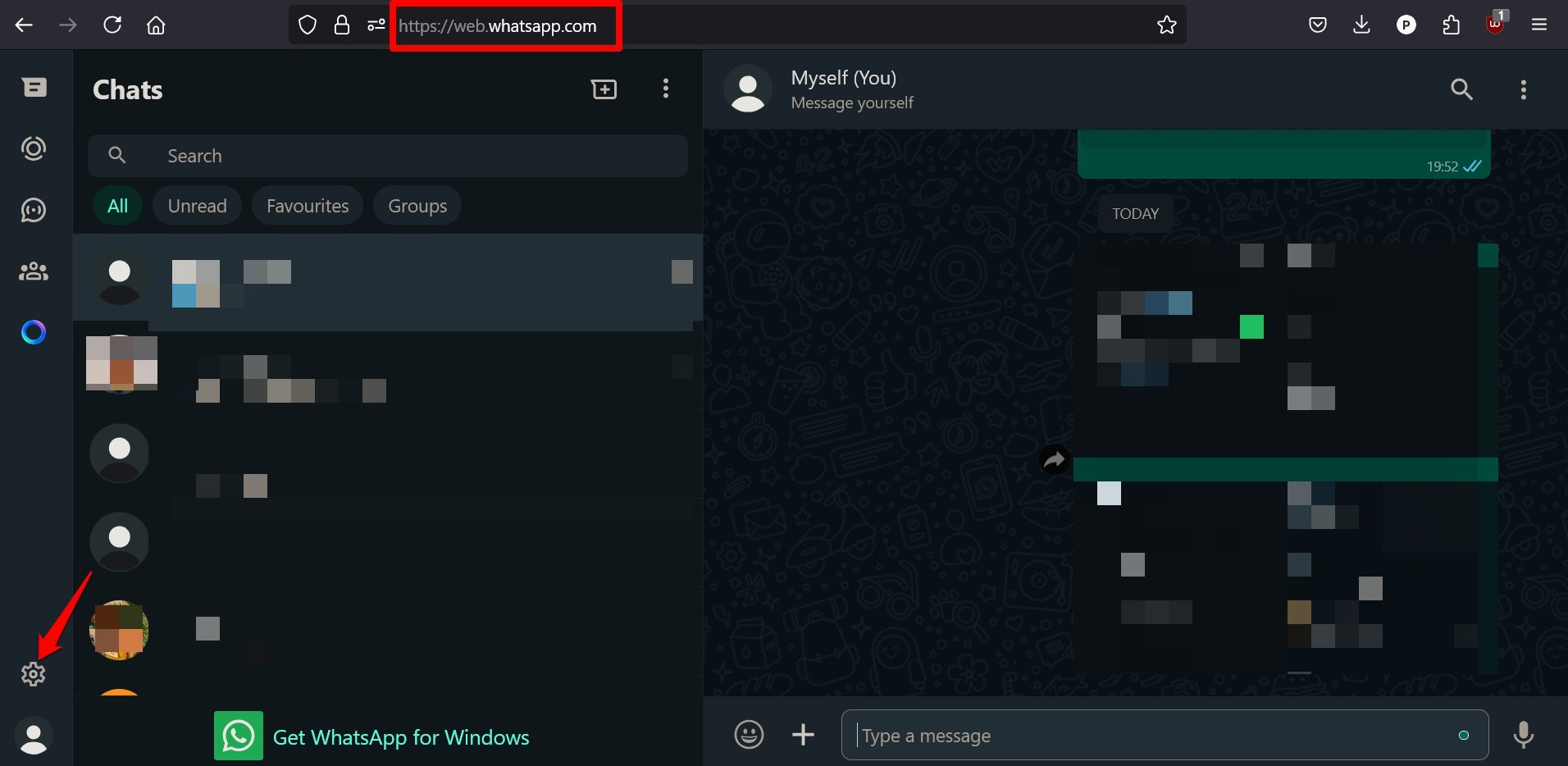 whatsapp web settings