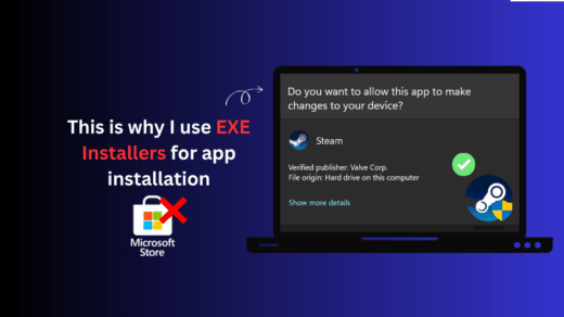 why I use exe installers to install apps on Windows 11