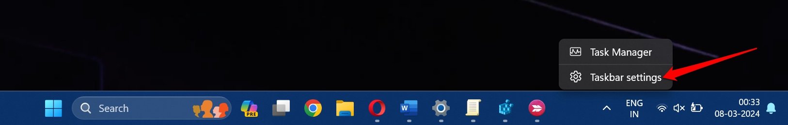 windows 11 taskbar settings