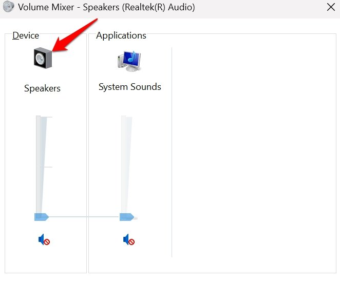 windows speaker output