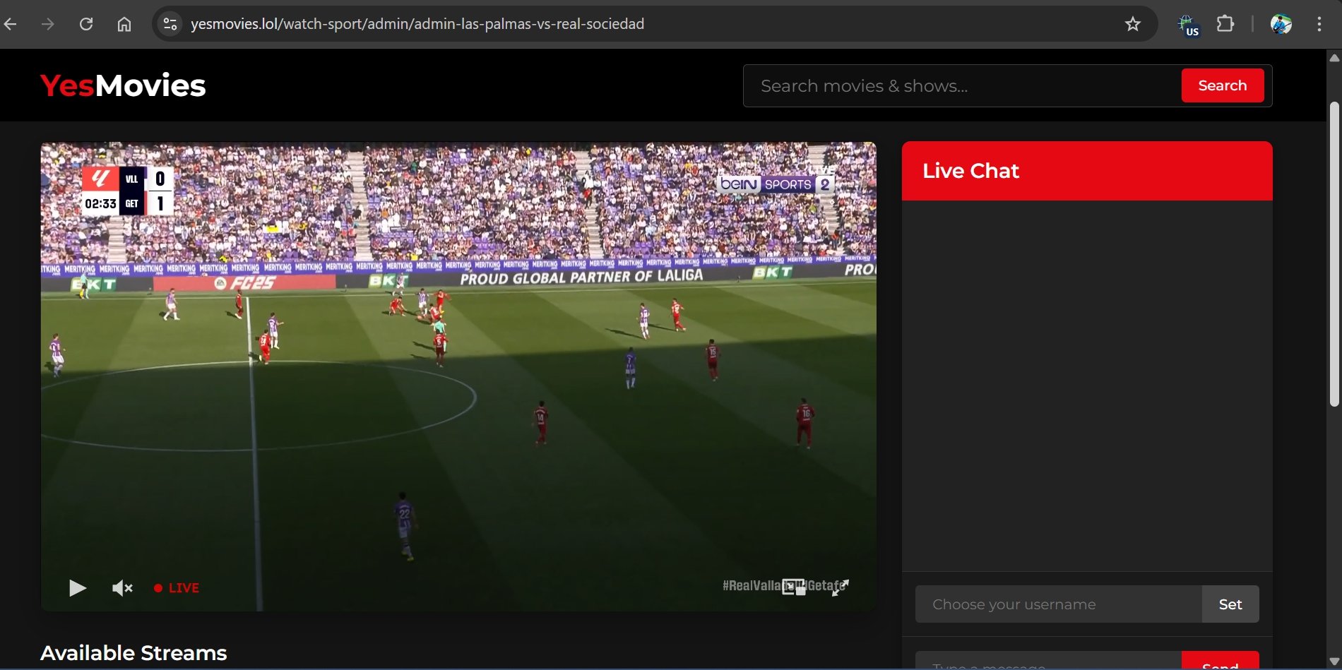 yes movies live sports soccer