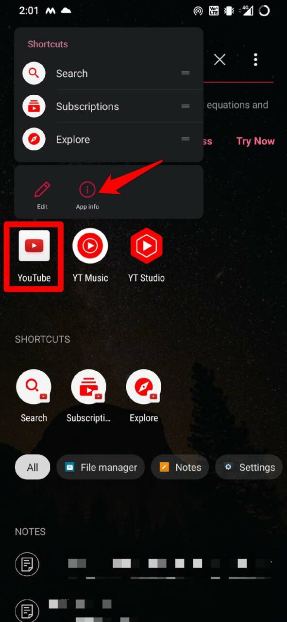 youtube app info Android